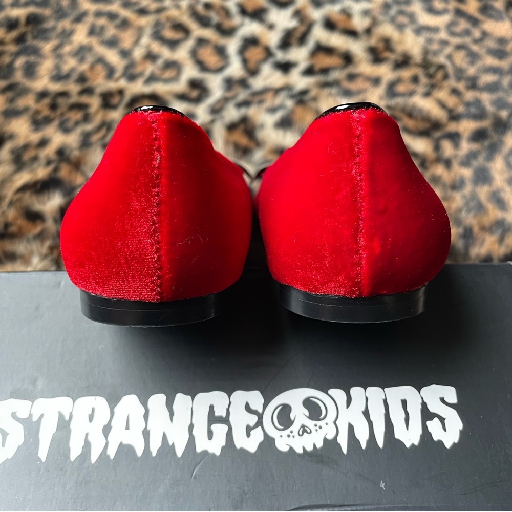 Strange Cult Red Velvet Lydia Bat Flats kids 12 - Picture 4 of 11